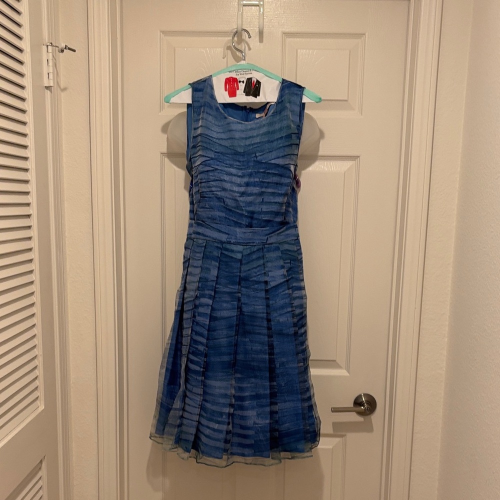 Halston Heritage Navy Striped Dress